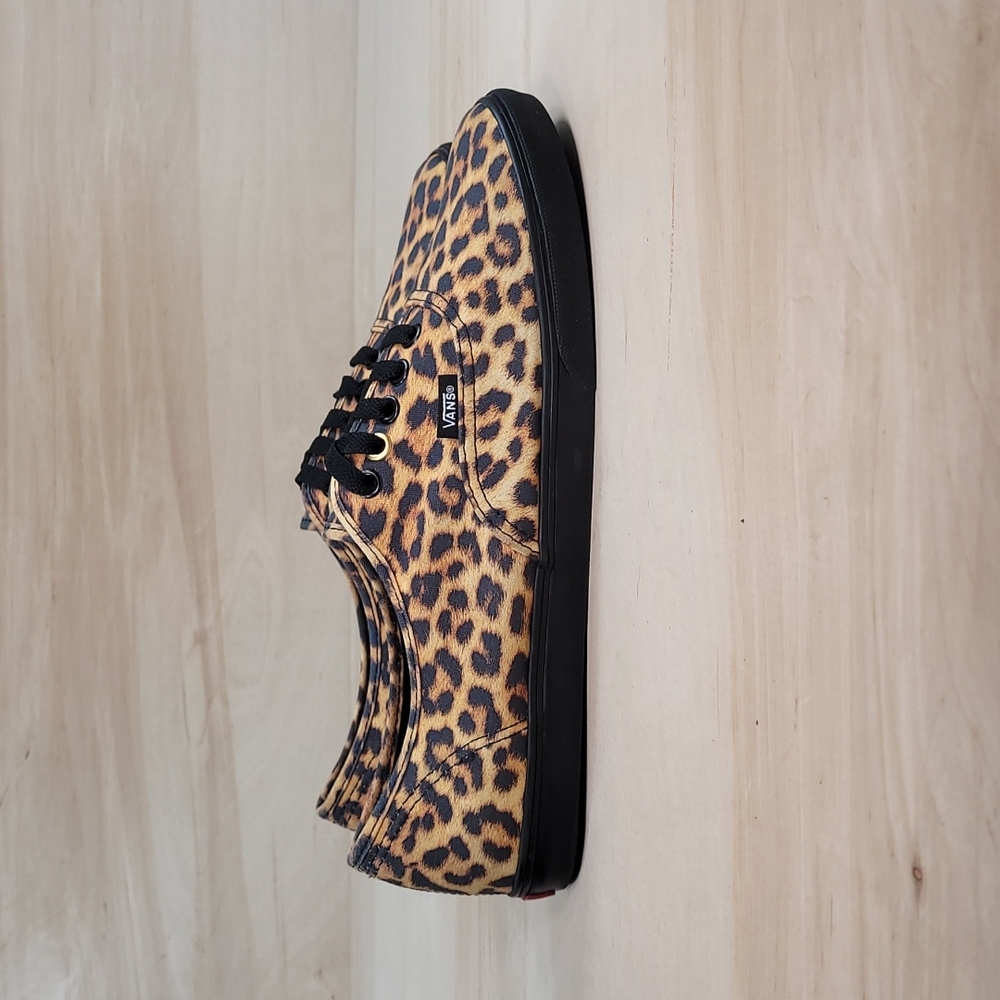 Vans Leopard-Print Low Top Sneakers in Tan and Black